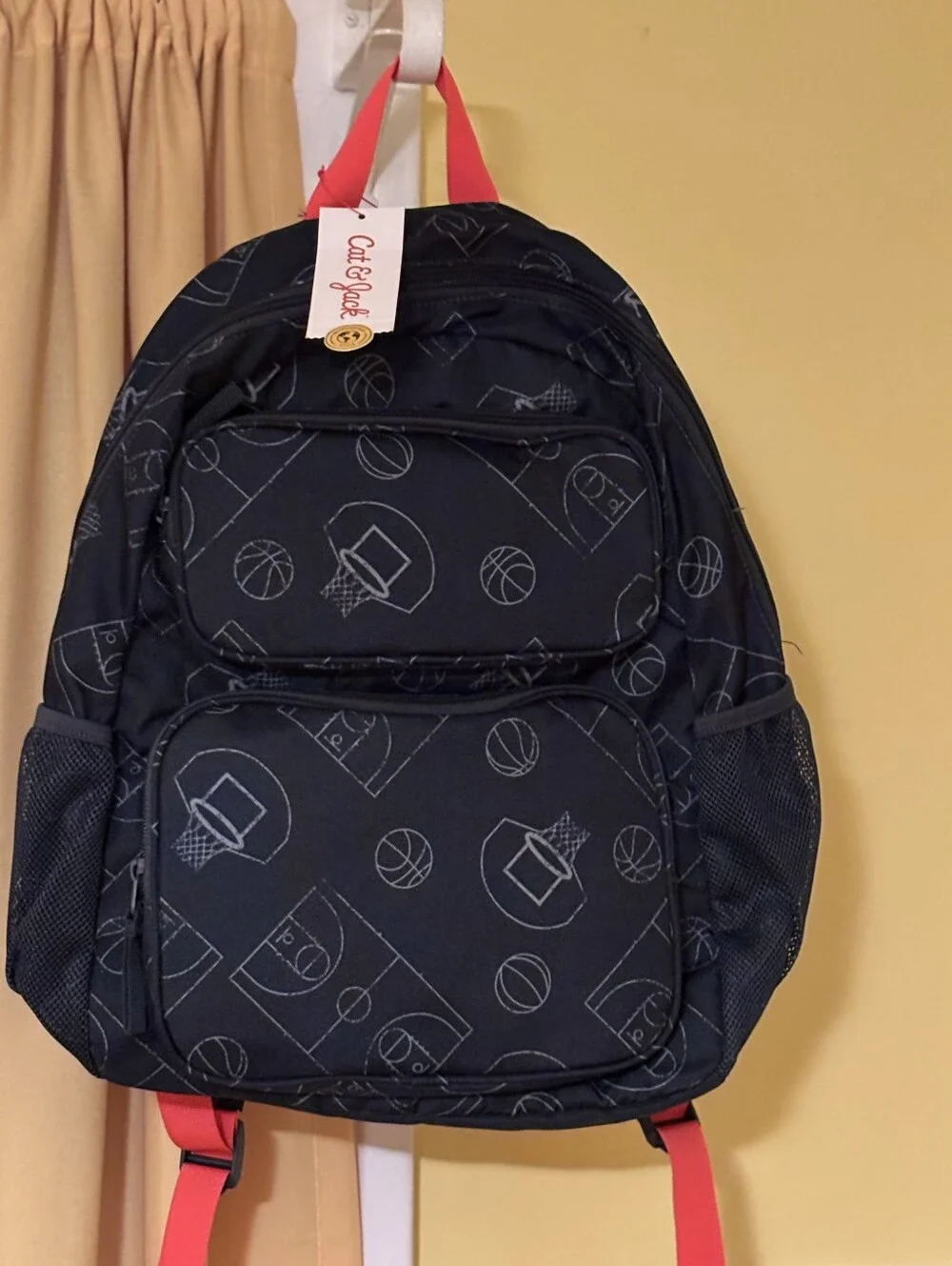 Cat & Jack Black and Red Kids' Sports Backpack